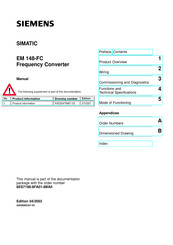 Siemens SIMATIC EM 148-FC Manual