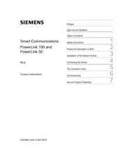 Siemens PowerLink 100 Product Information