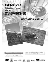 Sharp DV-SV80S(B) Operation Manual
