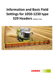 Claas 1230 Information And Basic Field Settings