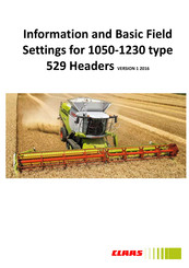 Claas 529 Series Information And Basic Field Settings