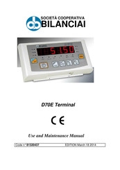 Bilanciai D70E Use And Maintenance Manual