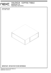 Next Valencia Coffee Table 884904/661740 Aassembly Instructions