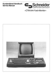 Schneider Computer Division CTM 644 Farb-Monitor Service Manual