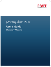 Pfaff powerquilter 1600 User Manual