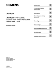 Siemens SINUMERIK MPP 1500E Equipment Manual