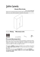 John Lewis Asuka Wardrobe 803/13907 Quick Start Manual