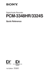 Sony PCM-3348HR Quick Reference