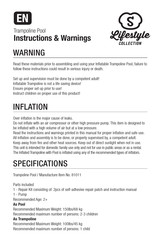 Lifestyle 81011 Instructions & Warnings