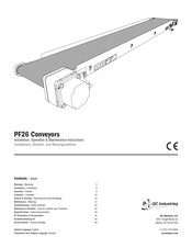 QC Industries PF26 Conveyors Installation, Operation & Maintenance Instructions Manual