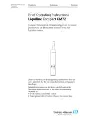 Endress+Hauser Liquiline Compact CM72 Brief Operating Instructions