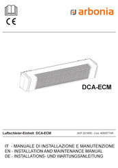 Arbonia DCA-ECM-E Installation And Maintenance Manual