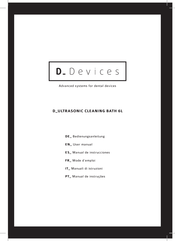 D Devices D ULTRASONIC CLEANING BATH 6L User Manual