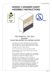 Seconique Furniture Nordic 3 Drawer Chest Aassembly Instructions
