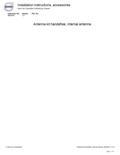 Volvo M3602654 Installation Instructions Manual