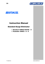Carlisle Binks 104196 Instruction Manual