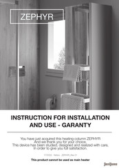 SaniJura ZEPHYR Instructions For Installation And Use Manual