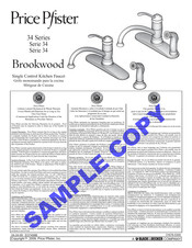 Black & Decker Price Pfister Brookwood 34 Series Manual