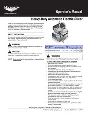 Vollrath SLP300A/S Operator's Manual