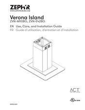 Zephyr Verona Island ZVN-E42BG Use, Care And Installation Manual