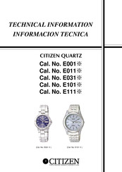 Citizen QUARTZ E111M Technical Information