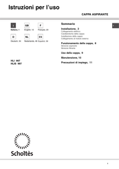 SCHOLTES HLI 997 Instructions For Installation And Use Manual