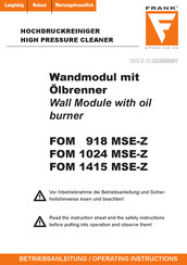 Frank FOM 918 MSE-Z Operating Instructions Manual