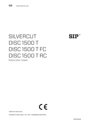 Sip SILVERCUT DISC 1500 T Instructions For Use Manual