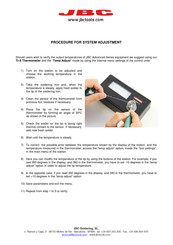 Jbc CD-1SWF Adjustment Procedure