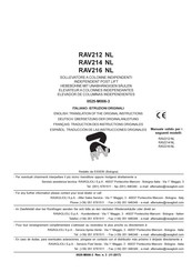 Ravaglioli RAV212 NL Translation Of The Original Instructions
