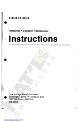 Siemens-Allis R Series Installation, Operation & Maintenance Instructions Manual