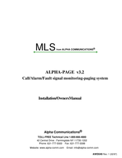 Alpha Communications MLS Installation & Owner's Manual