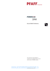 Pfaff Industrial POWERline 3741 Adjustment Manual