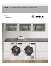 Bosch WTG86403UC Use And Care Manual / Installation Instructions
