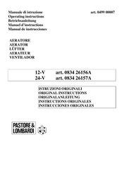 Pastore & Lombardi 0834 26157E Operating Instructions Manual