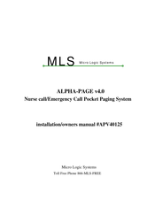Alpha Communications ALPHA-PAGE v4.0 Installation & Owner's Manual