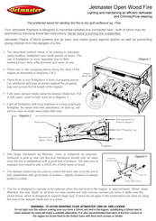 Jetmaster Open Wood Fire Quick Start Manual