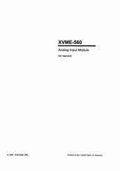 Xycom XVME-560 Manual
