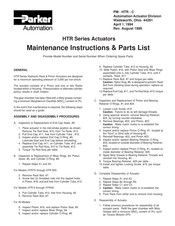 Parker HTR Series Maintenance Instructions & Parts List