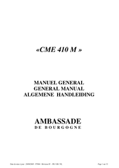 Ambassade CME 410 M General Manual