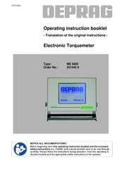 Deprag ME 5600 Operating Instruction Booklet