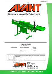 AVANT A413195 Operator's Manual For Attachment