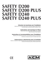 ACM SAFETY D200 PLUS Instructions And Warnings