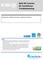 Klimaire KSIQ012-H118-I Troubleshooting Manual