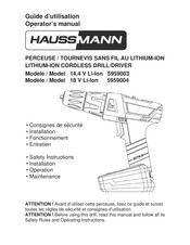 Haussmann J0Z-SP15-1314 Operator's Manual