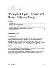 Clare Controls RCHT8610WF3005 Release Notes