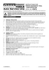 Sealey Auto Service Series Instructions