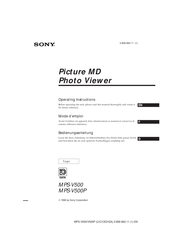 Sony Picture MD MPS-V500 Operating Instructions Manual