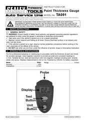 Sealey Auto Service Series Instructions