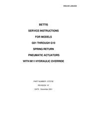 Bettis G4 SR Series Service Instructions Manual